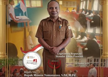Kadis Pendidikan Buru Selatan Momin Tomanussa Ditetapkan sebagai Penerima Anugerah Prestasi Indonesia